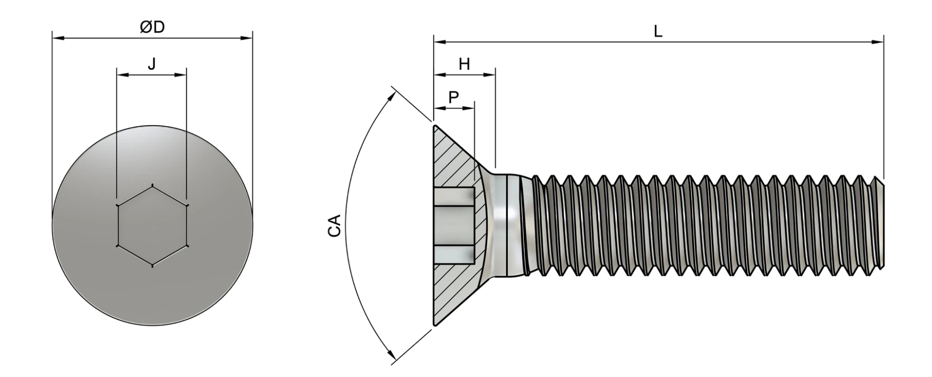 DIN 7991 ISO 10642 HAVŞA BAŞ İMBUS CIVATA (HBİ)