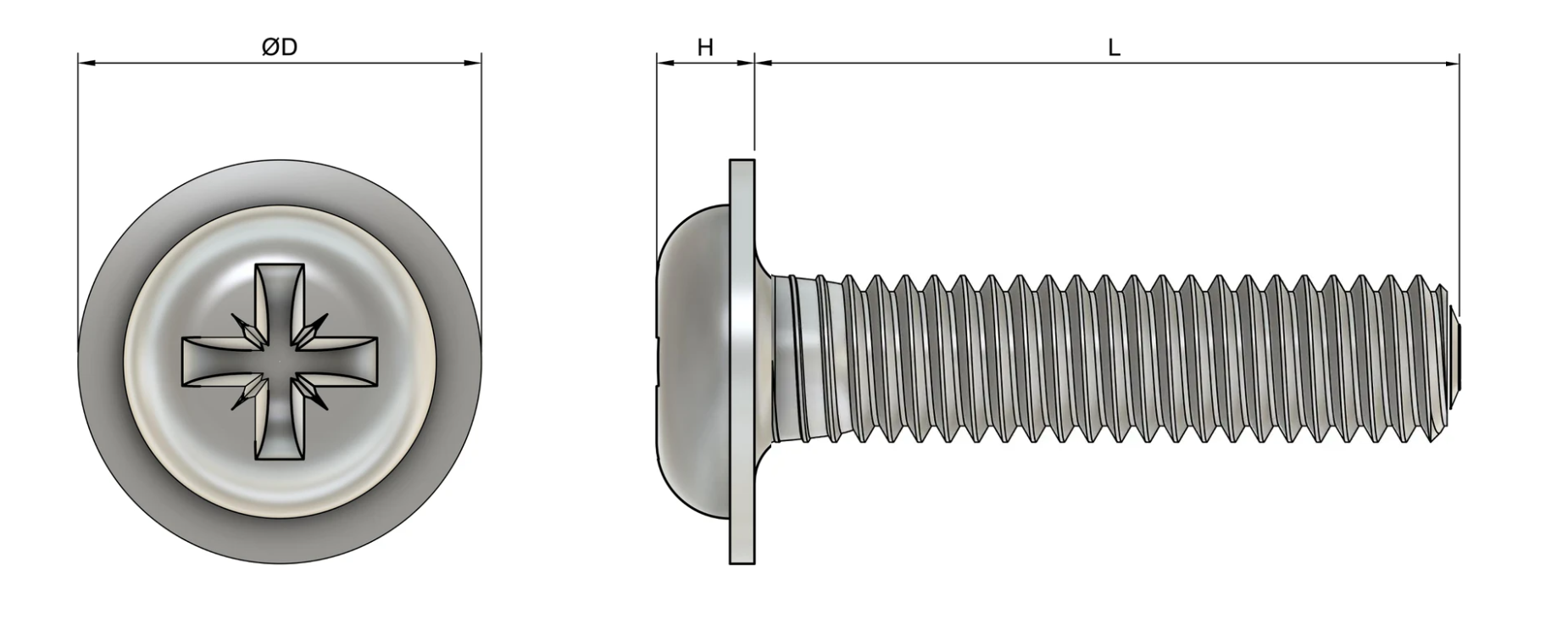 DIN 967 RONDELALI YILDIZ SİLİNDİR BAŞ VİDA (RYSB)