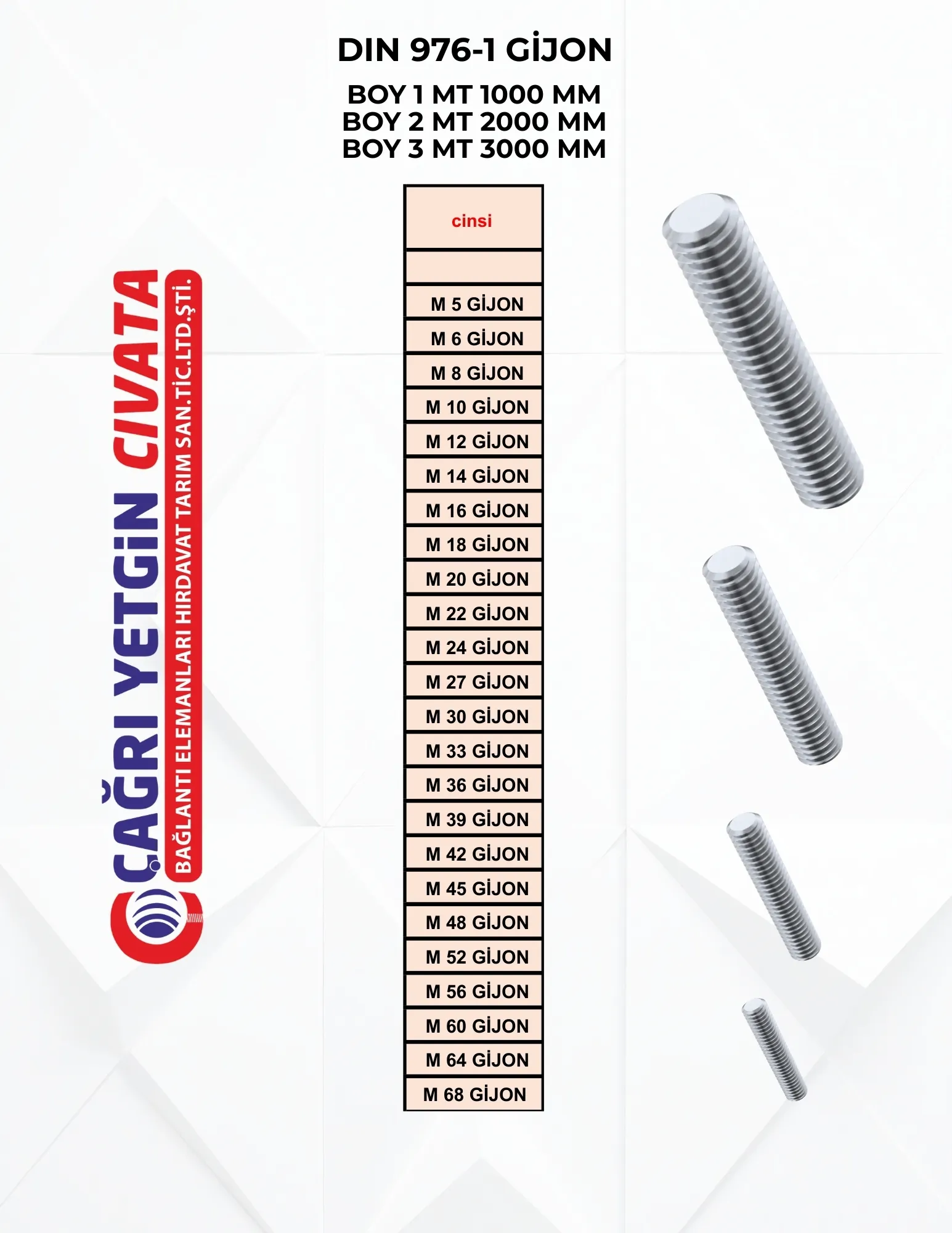 DIN 975 GİJON SAPLAMA (TİJ)